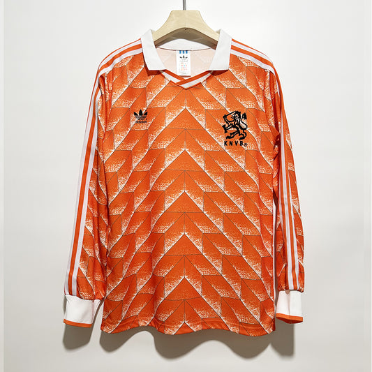 Camiseta retro local de manga larga de PAÍSES BAJOS 1988